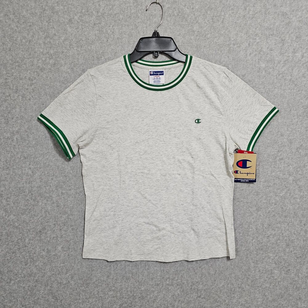 Champion NEW Juniors Tshirt Size L Slim Short Sleeve Tee Light Gray Heather